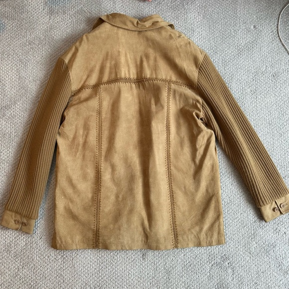 Vintage 90s Genuine Suede Leather Western Tan Jacket | Rodelli Uomo Retro Coats - Picture 5 of 14